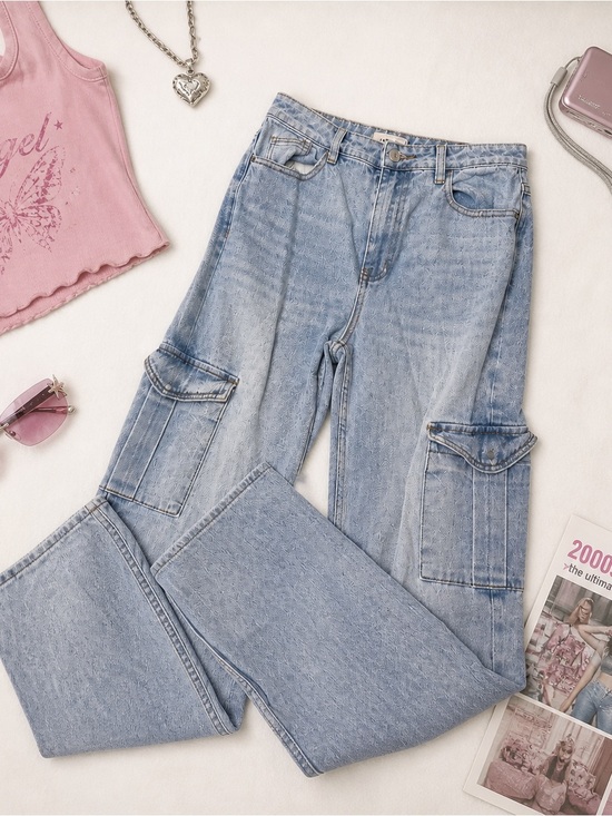 PacSun Denim - PacSun 90’s Y2K  Cargo pocket light wash denim jeans